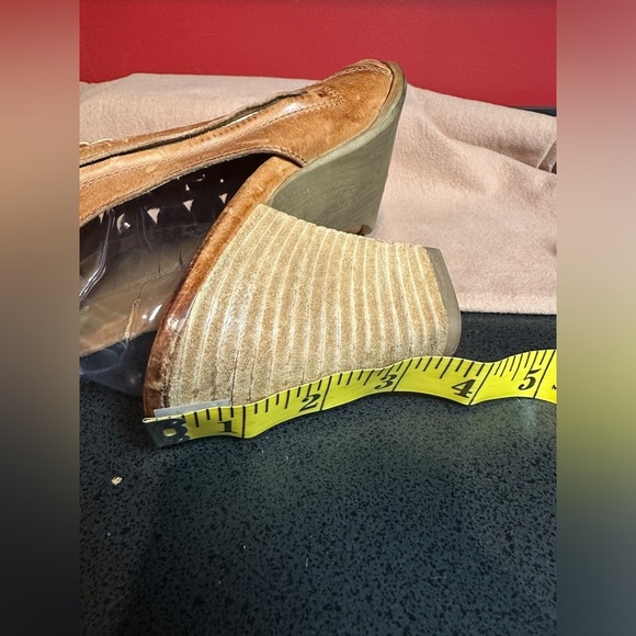 Paul Green Brown Leather Peep Toe Sling Back Side Zip Bootie/Heels Women’s Sz 7 - Picture 9 of 10